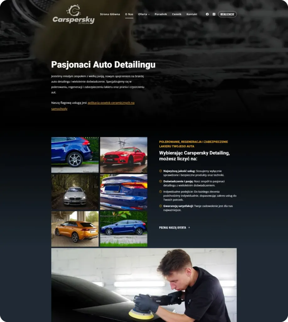 Carspersky website built on WordPress
