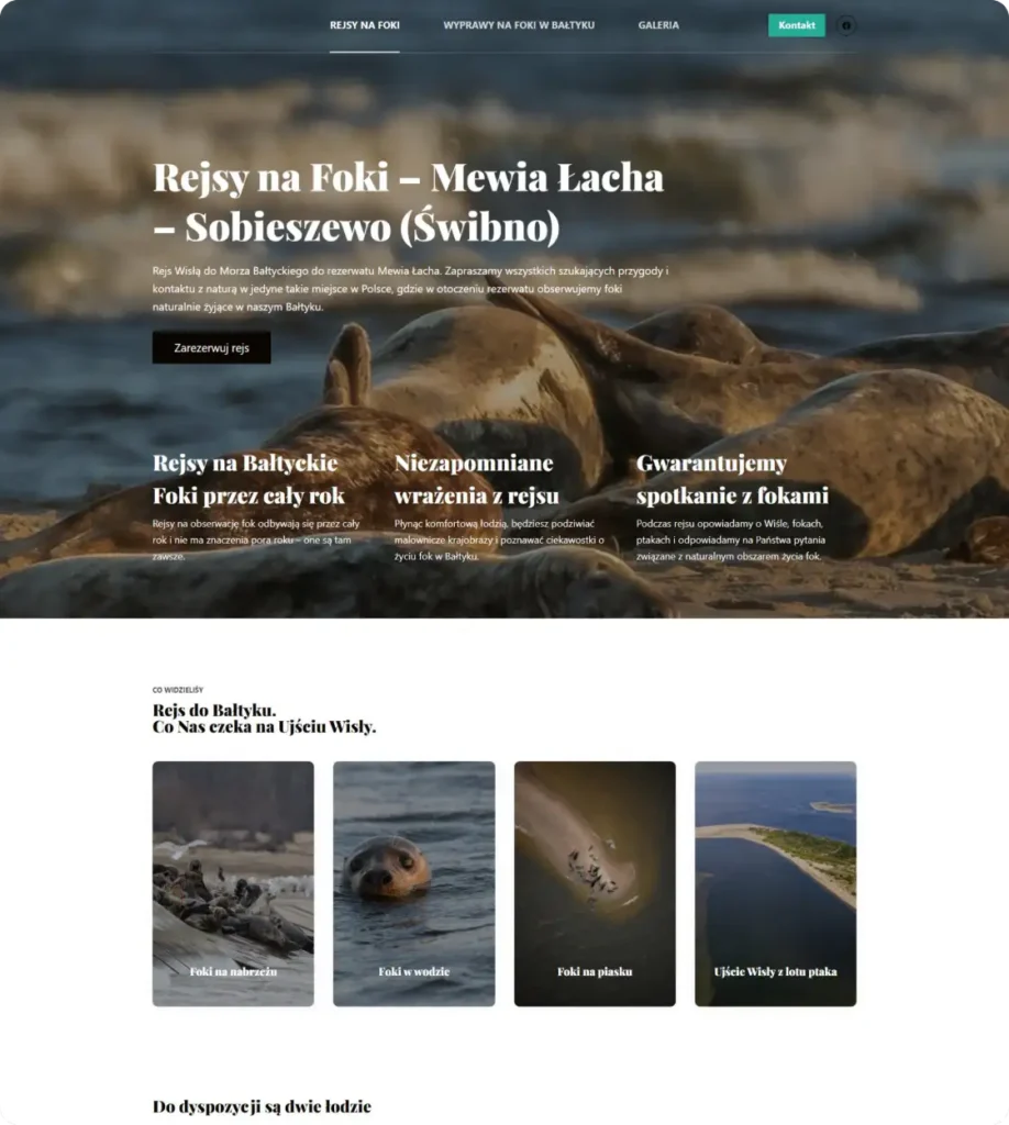 Rejs na Foki website built on WordPress