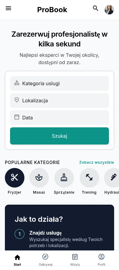Booking system website shown on a mobile phone