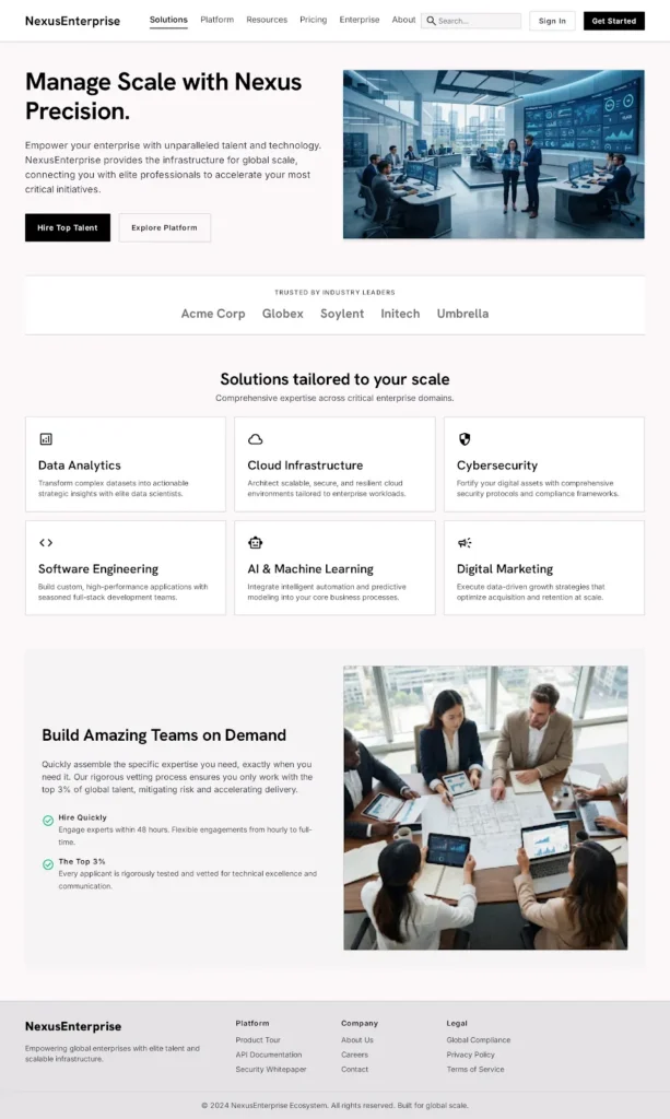 Advanced WordPress website shown on a desktop screen